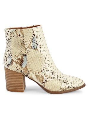 Trixi Snakeskin-Embossed Faux Leather Booties | Saks Fifth Avenue OFF 5TH