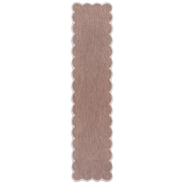 Manado Classic Cottage Two-Tone Scalloped Light Rose/Cream Indoor/Outdoor Rug | Wayfair North America