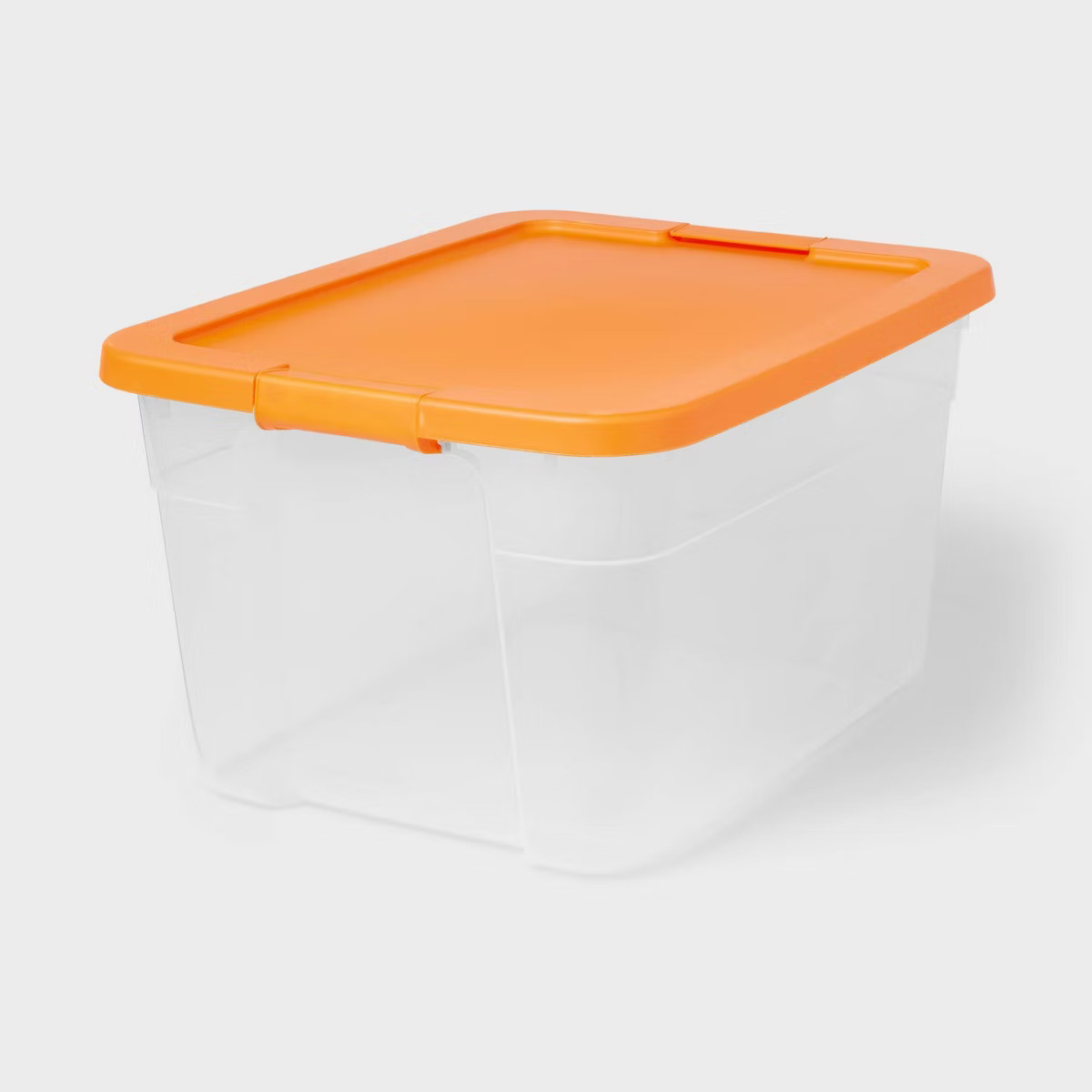 66qt Latching Clear Storage Bin Orange Lid - Brightroom™ | Target