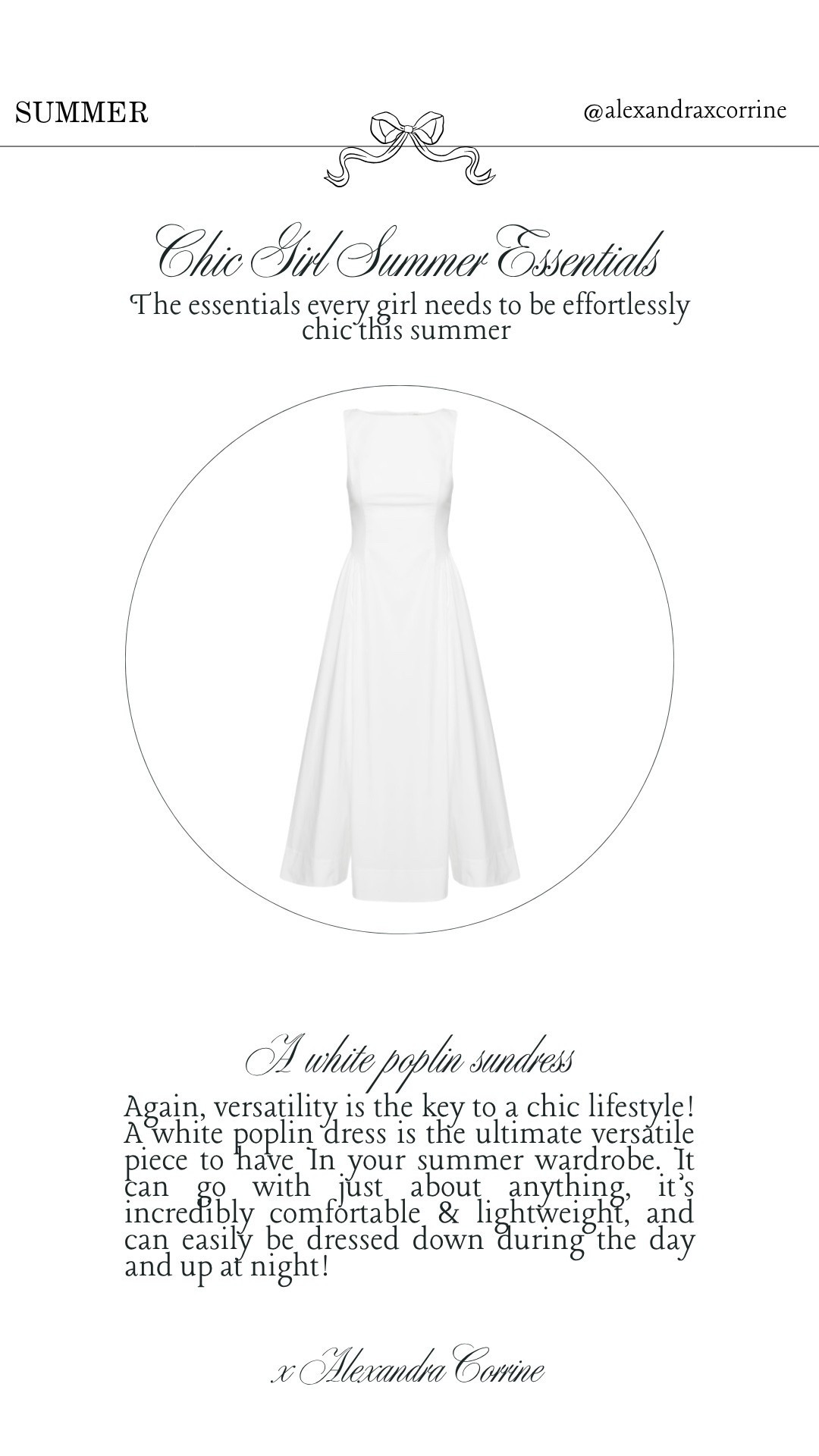 Chic girl summer essentials 🥂 The essentials every girl needs to be effortlessly chic this summer 🦪

Summer accessories, chic summer style, summer fashion, classic elegant style, Meredith Blake aesthetic, sun dress, white dress, poplin

#LTKSeasonal