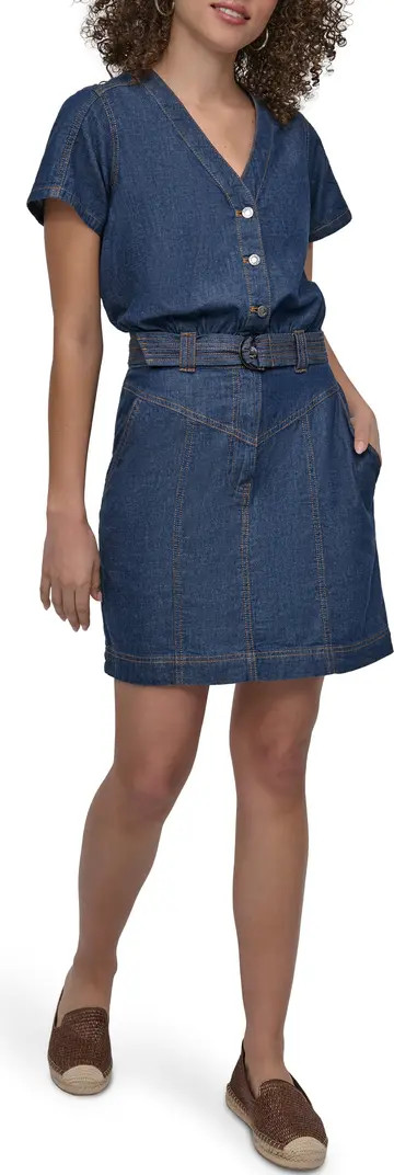 DKNY Short Sleeve Denim Shirtdress | Nordstrom | Nordstrom