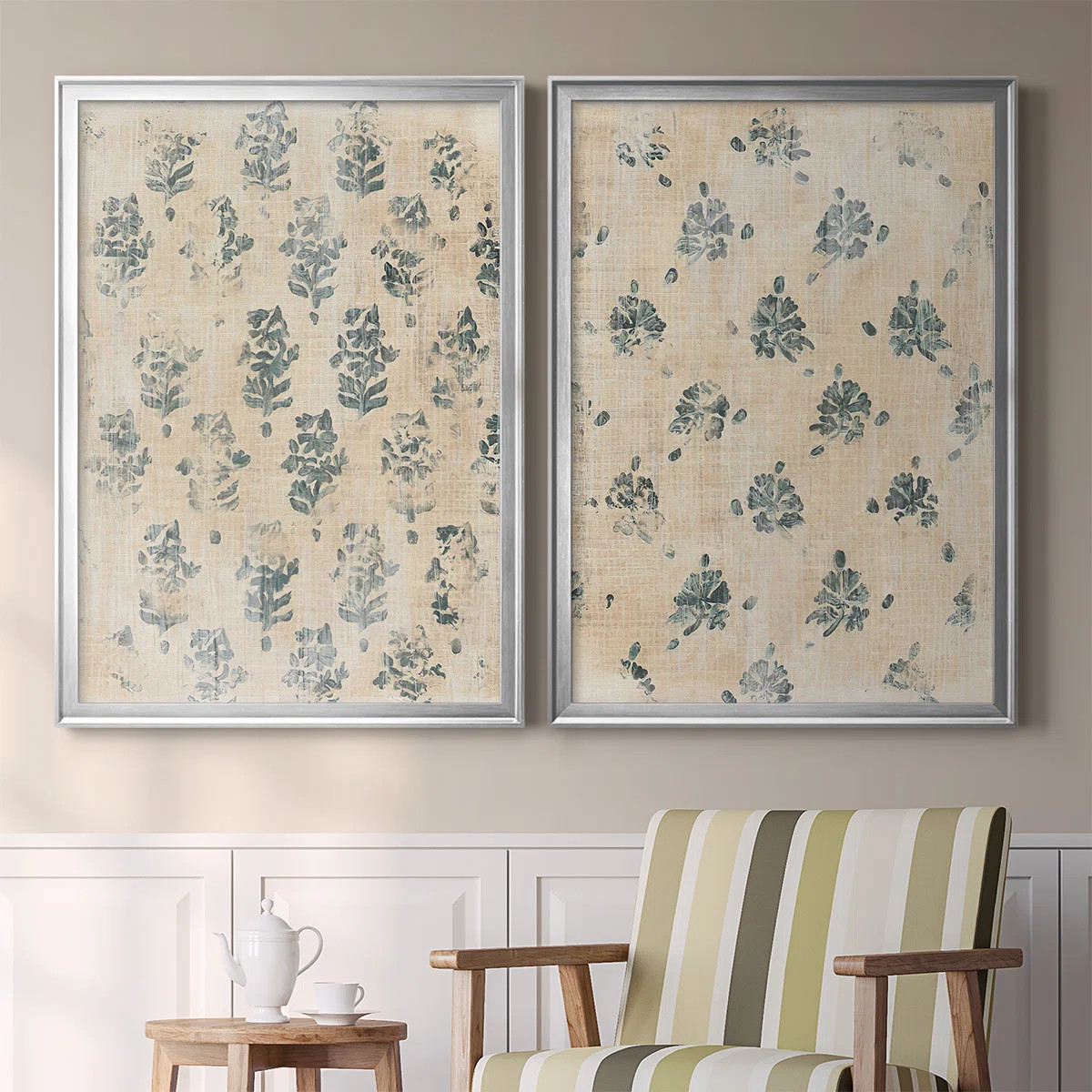 " Vintage Blockprint I " 2 - Pieces | Wayfair North America