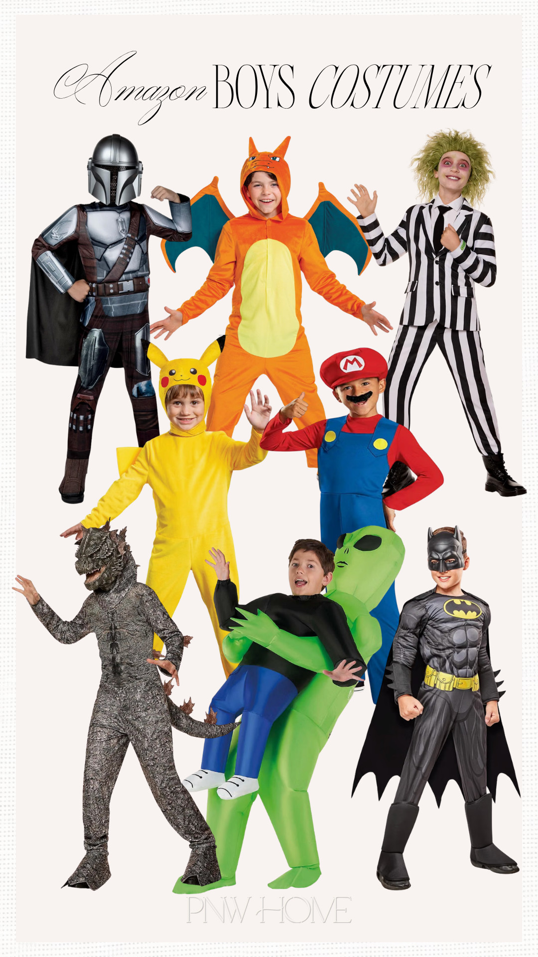 Amazon Halloween costumes that are perfect for the boys this Halloween!

boys Halloween costumes, Mandolorian costume, Star Wars costumes, superhero costumes, Batman Halloween costume, Beetlejuice costume, Pokemon costumes, Godzilla costume, alien costume 

 #LTKmomlife #LTKSeasonal #LTKKids