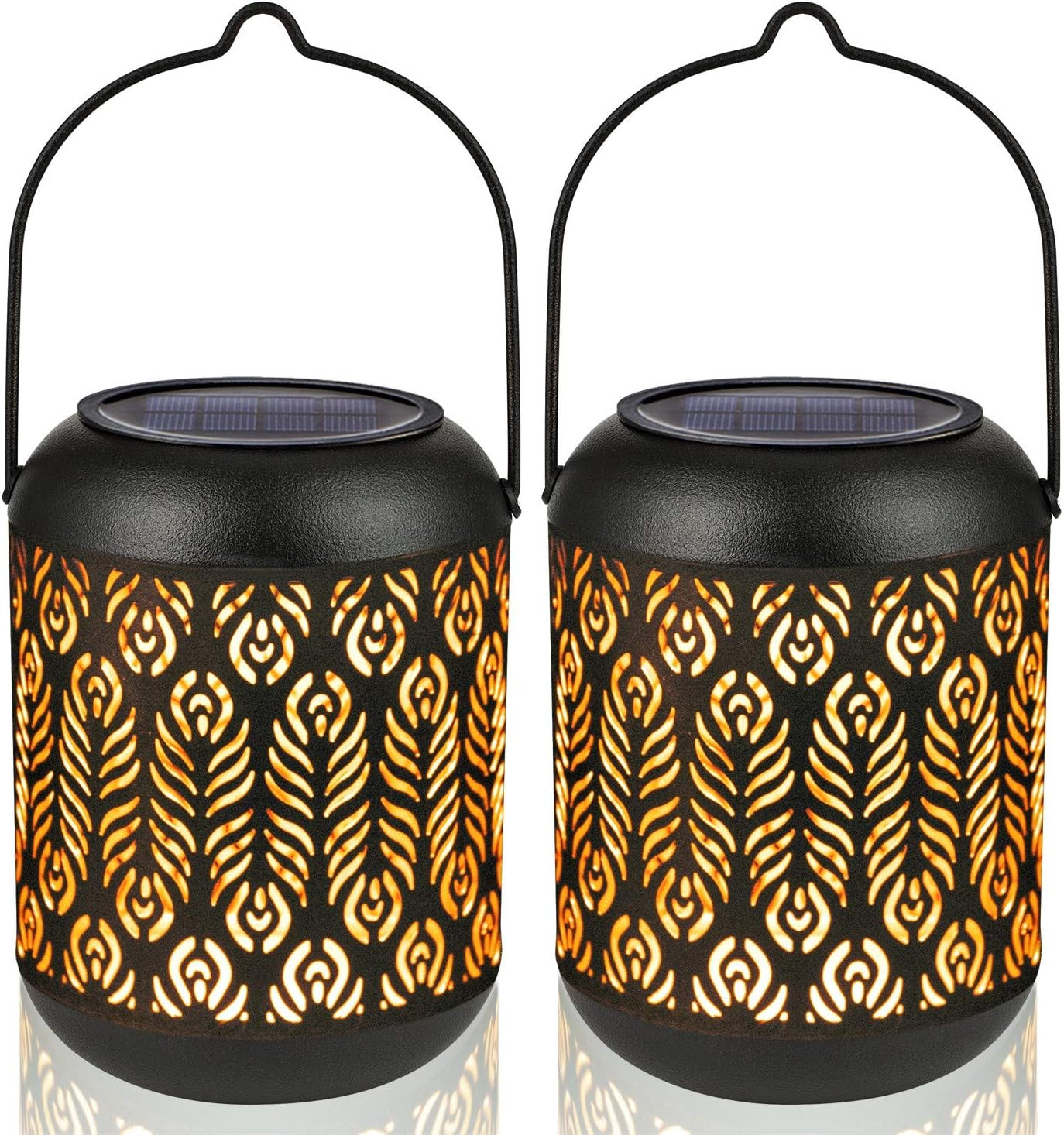 LeiDrail Solar Lantern Outdoor Garden Hanging Lanterns Metal Christmas Decoration Light Warm Whit... | Amazon (US)