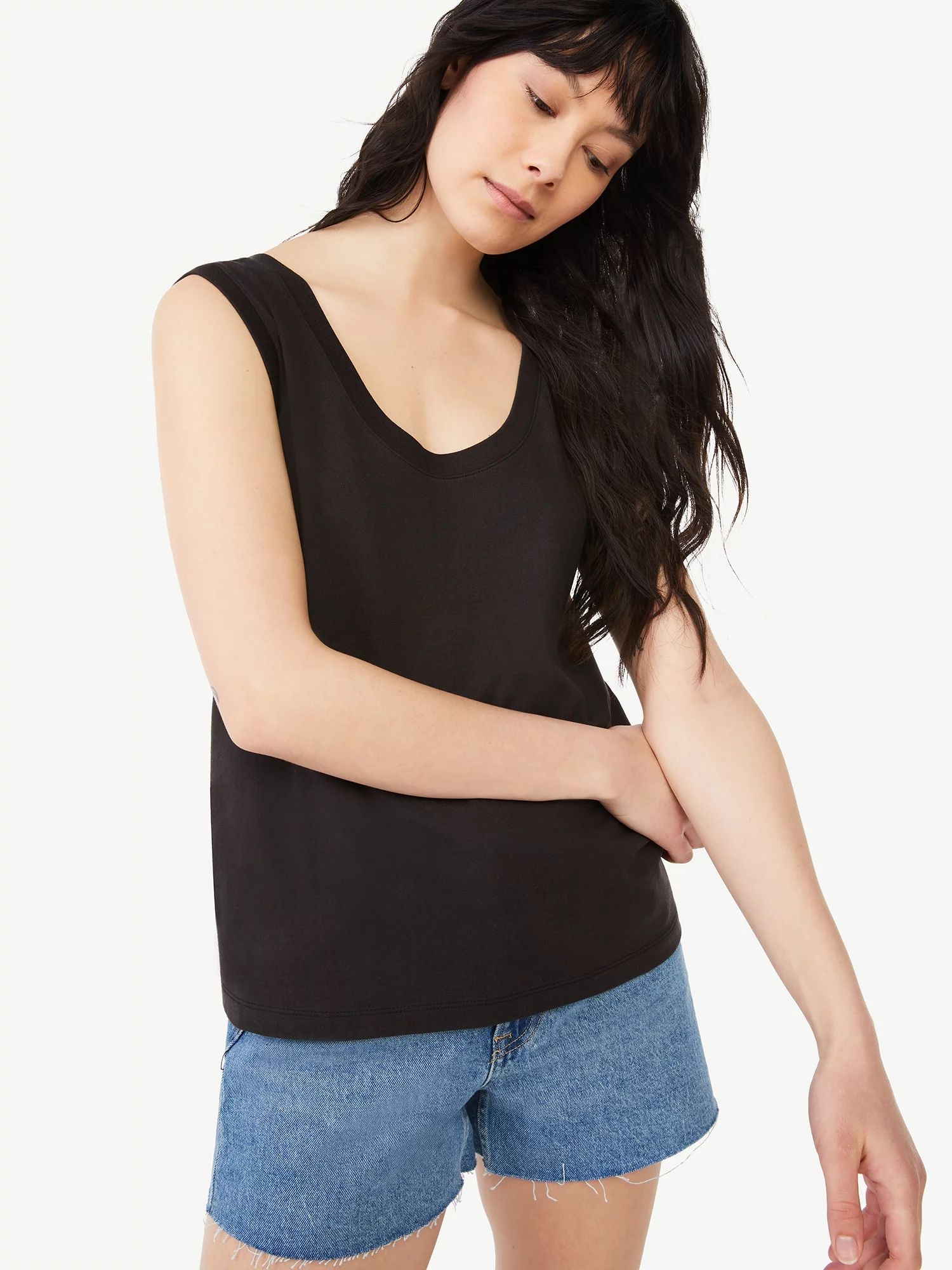 Free Assembly Women's U Neck Tank Top - Walmart.com | Walmart (US)