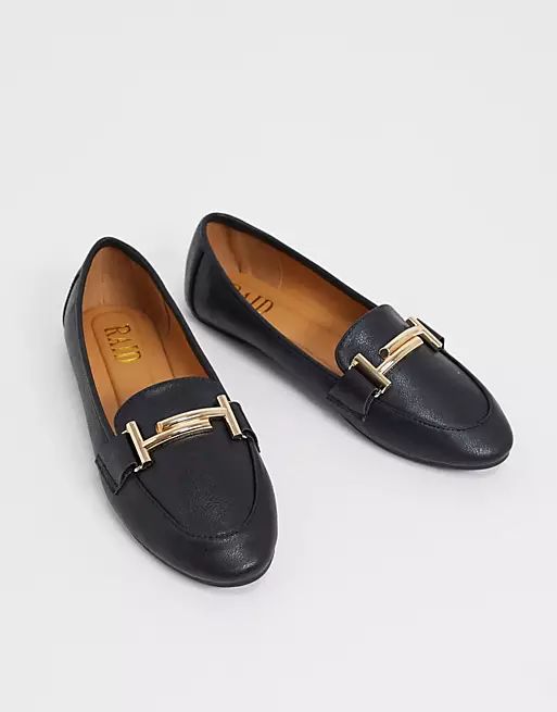 RAID Nidhi loafer with gold snaffle in black | ASOS (Global)
