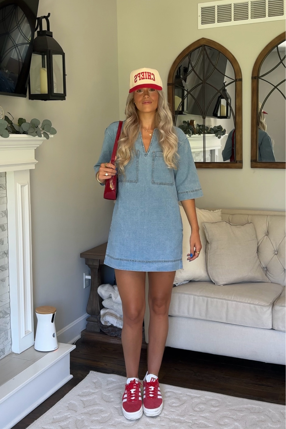 size small in denim dress - size down in sneakers, hat is customizable and also linked and amazon version! 

#LTKSeasonal #LTKStyleTip #LTKFindsUnder50