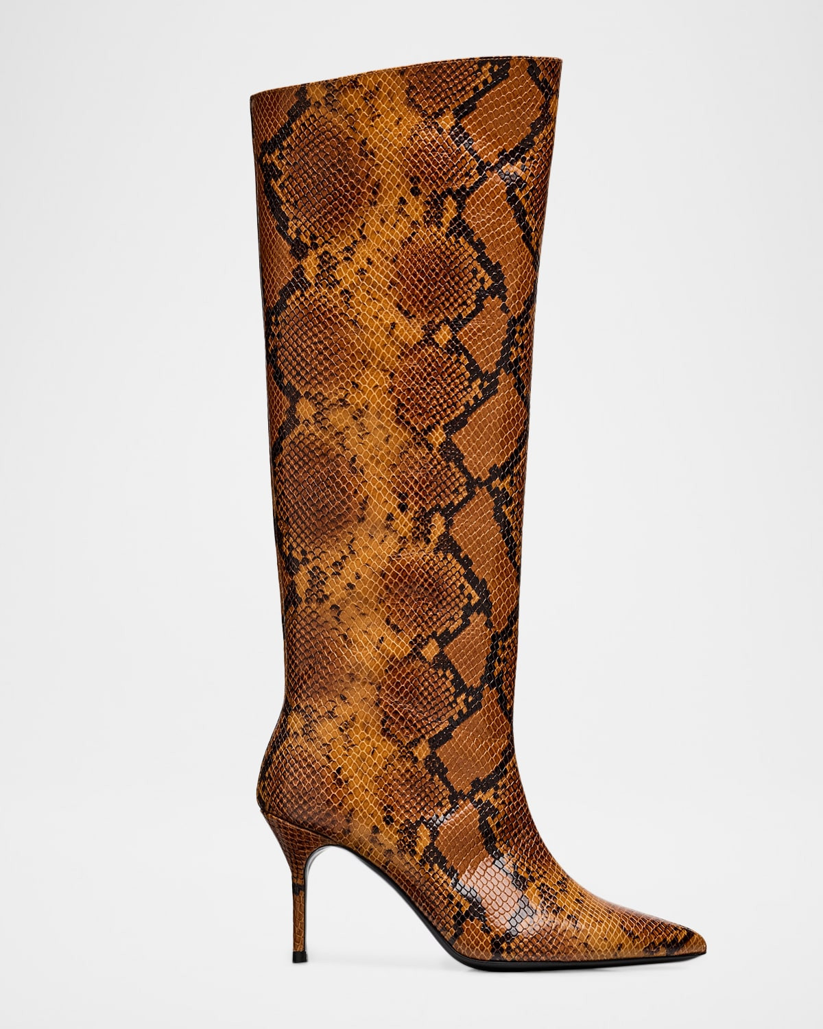 Sebastian Snake-Embossed Leather Knee-High Boots | Neiman Marcus