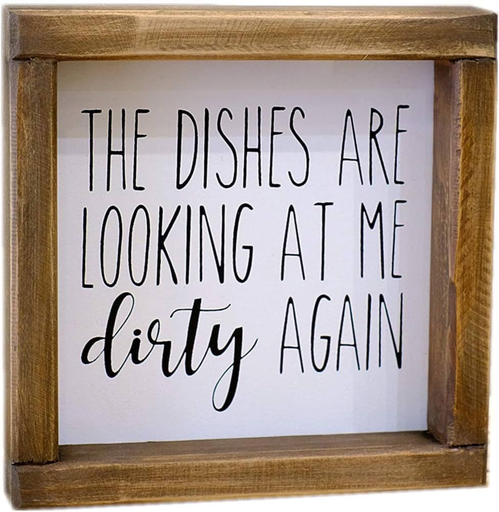 Lavender Inspired The Dishes are Looking at Me Dirty Again -Funny Kitchen Signs-Mini Farmhouse Fr... | Amazon (US)