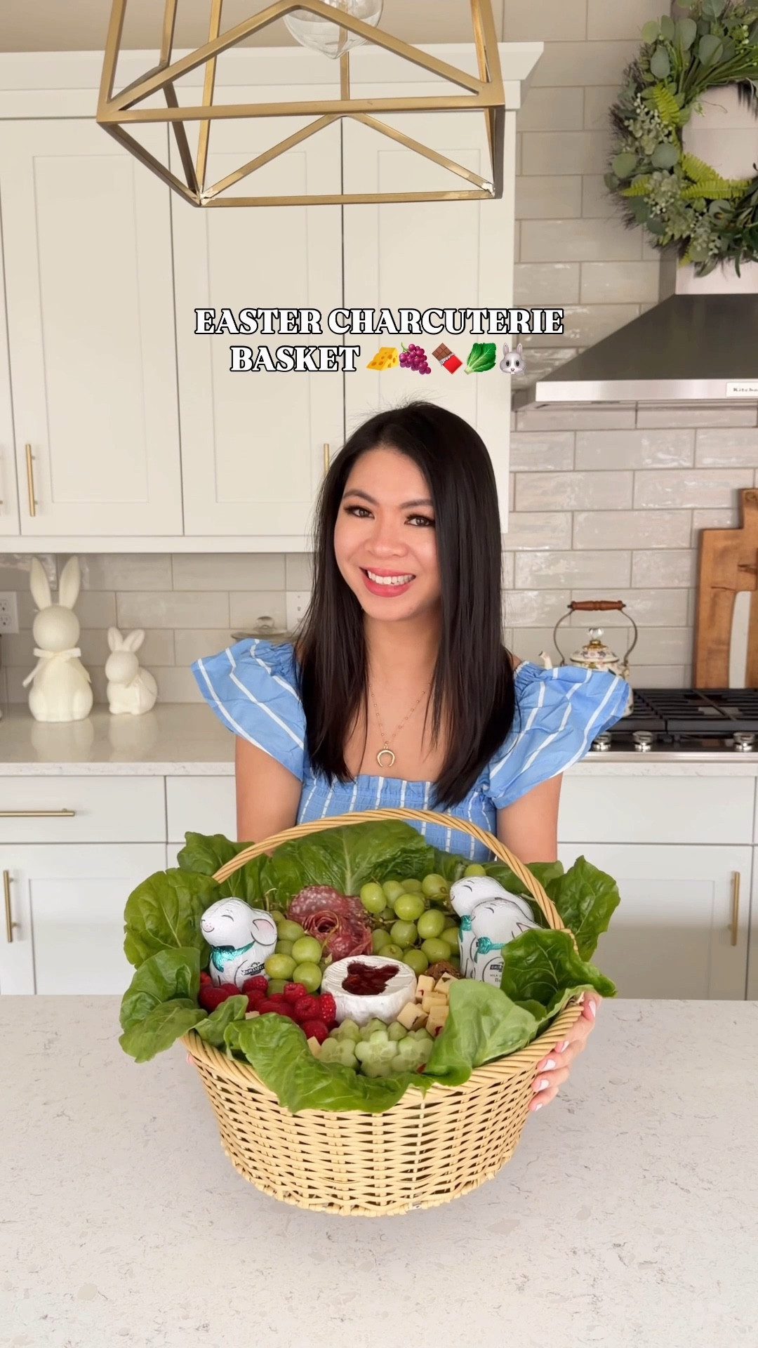 Easter charcuterie basket idea! Find a tray that fits perfectly into your basket and surround it with romaine lettuce. Such a fun and festive way to elevate Easter food! 

#LTKfoodie #LTKHome #LTKSeasonal