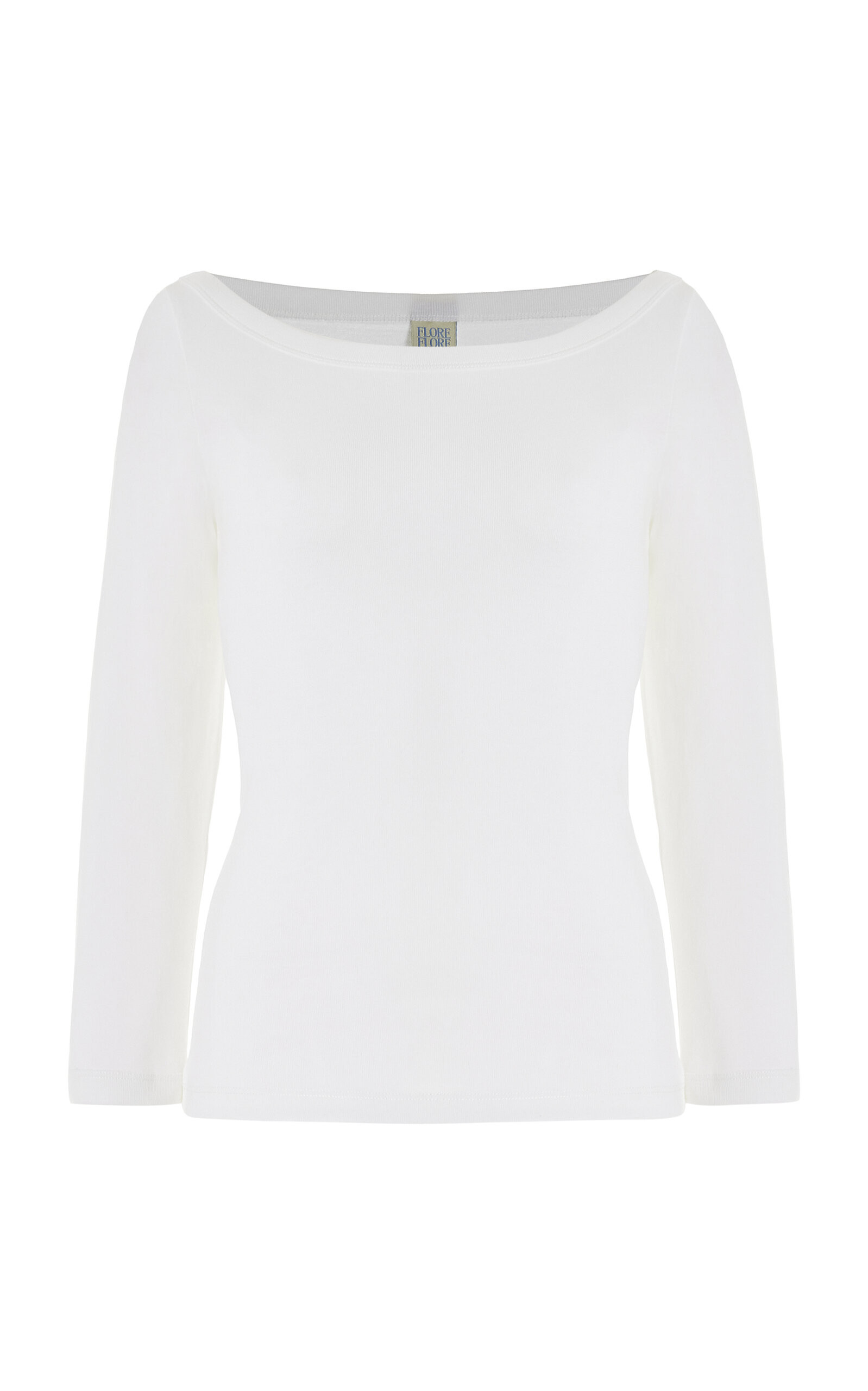 Flore Flore - Exclusive Steffi Boat Neck Organic Cotton Top - White - L - Moda Operandi | Moda Operandi (Global)