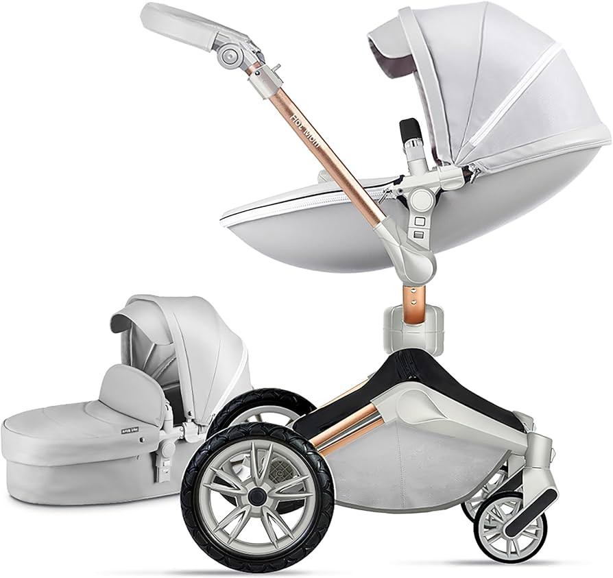 Hot Mom 2 Ultra Baby Stroller with 360° Rotation Function, PU Leather Pushchair Stylish and Conv... | Amazon (US)
