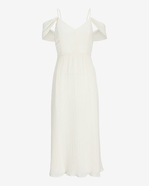 Pleated Chiffon Midi Dress | Express