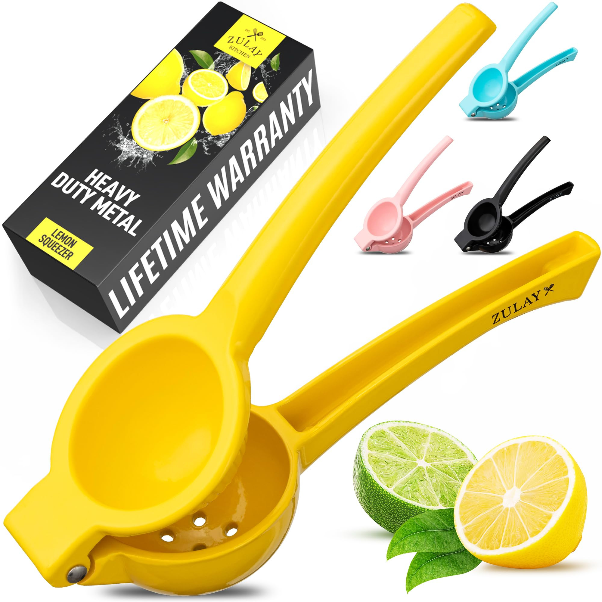 Zulay Kitchen Metal Lemon Squeezer - Handheld Lemon Juicer Squeezer - Easy to Use Citrus Juicer -... | Amazon (US)
