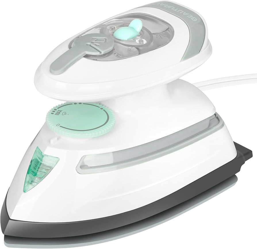 BEAUTURAL Mini Travel Steam Iron for Clothes with Dual Voltage, White | Amazon (US)