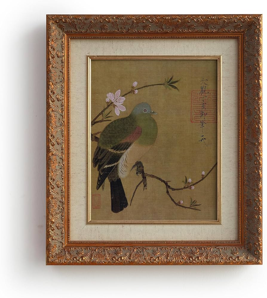 SoochART Gold Wood Framed Canvas Wall Art Vintage Decor, Chinese Bird Painting Prints,8"x10" Pict... | Amazon (US)