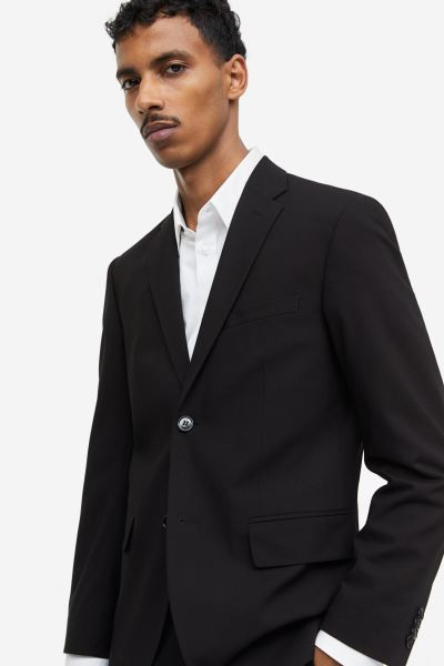 Slim Fit Jacket - Black - Men | H&M US | H&M (US + CA)