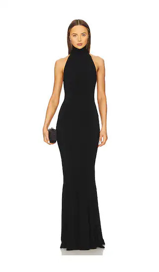 Norma Kamali Halter Fishtail Gown in Black. - size M | Revolve Clothing (Global)
