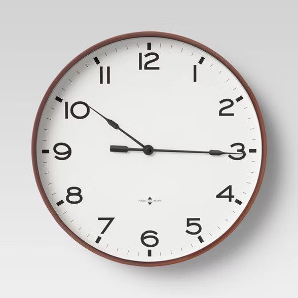 16" Thin Frame Wall Clock Red/Brown - Threshold™ | Target