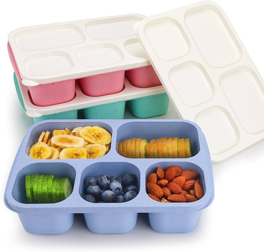 shopwithgreen Bento Box Adult Lunch Box, 5 Compartment Snack Containers, Reusable Meal Prep Food ... | Amazon (CA)