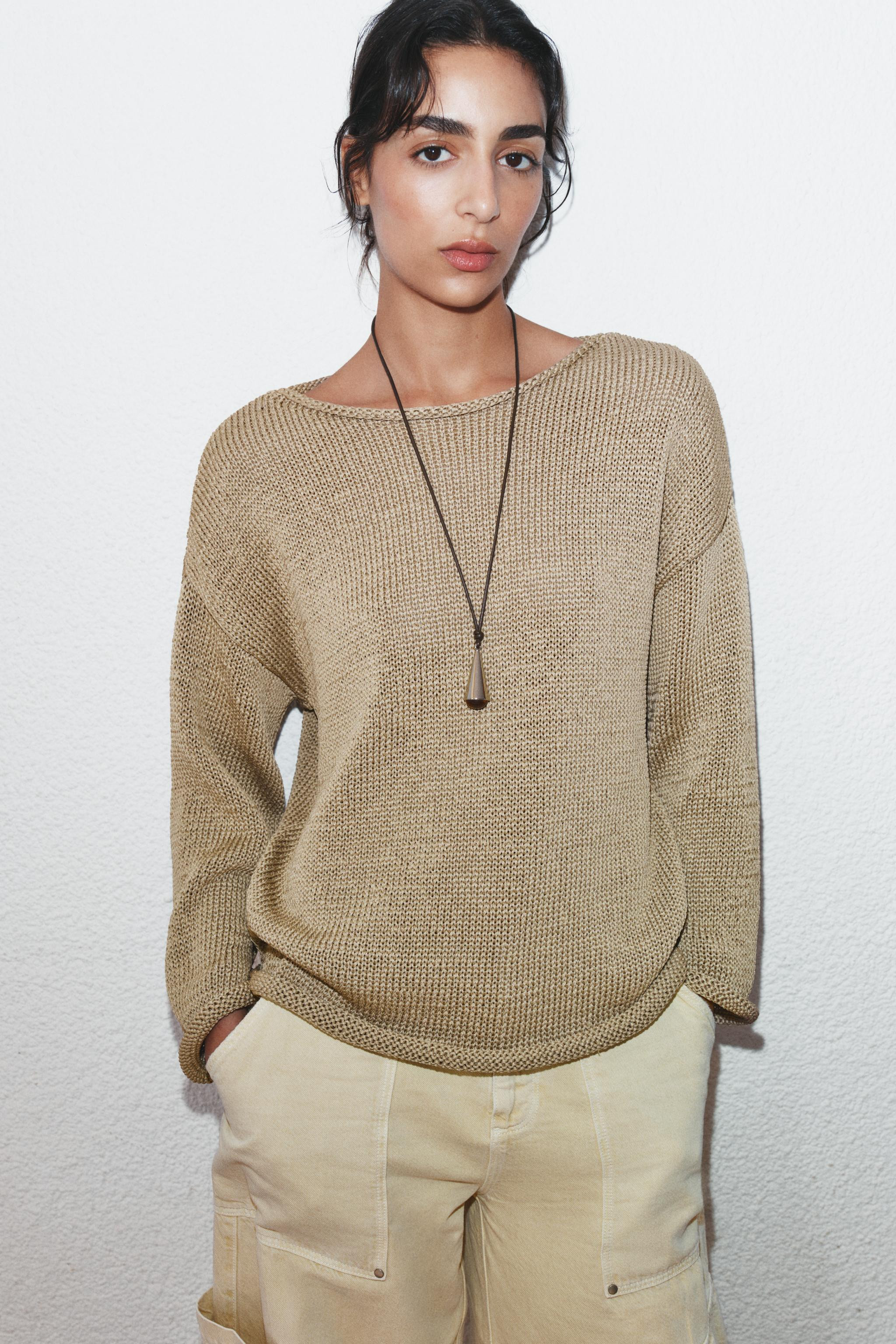 BOAT NECK KNIT JUMPER | Zara US