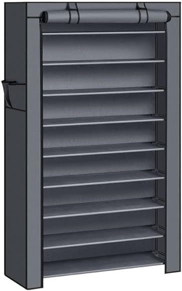 SONGMICS 10-Tier Shoe Rack, Shoe Storage Cabinet with Dustproof Cover, Free-Standing Shoe Storage... | Amazon (US)