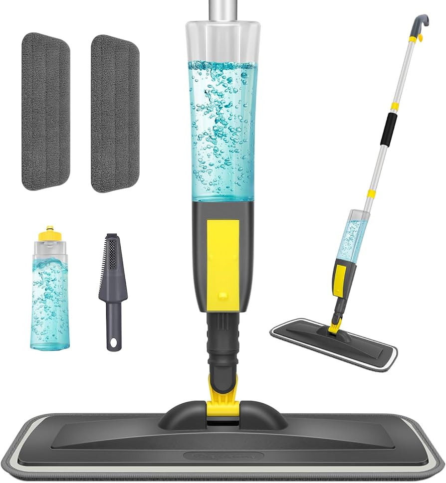 NileHome Mops for Floor Cleaning, Spray Mop with 400ml Refillable Bottle and 2 Replacement Pads D... | Amazon (US)