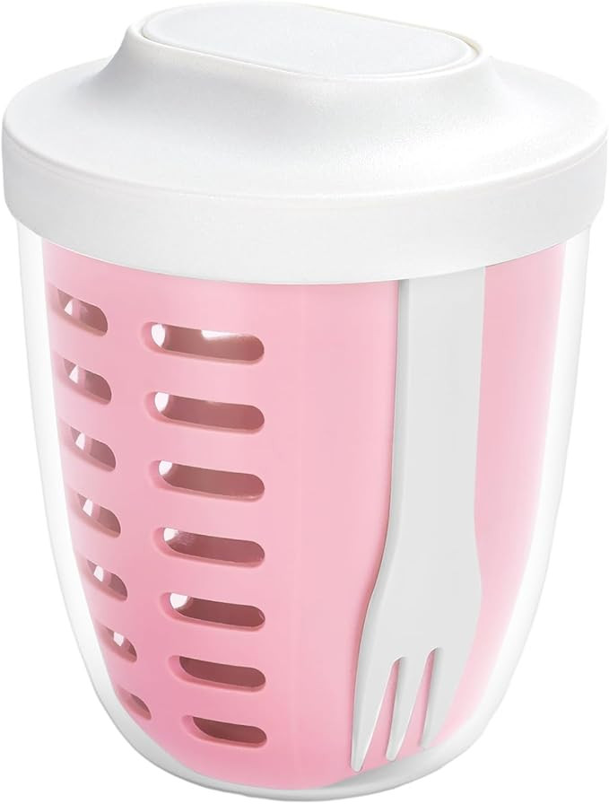 Portable Picnic Party Fruit Salad Storage Cup with Lids and Fork,20 Oz Fruit Storage Containers f... | Amazon (US)