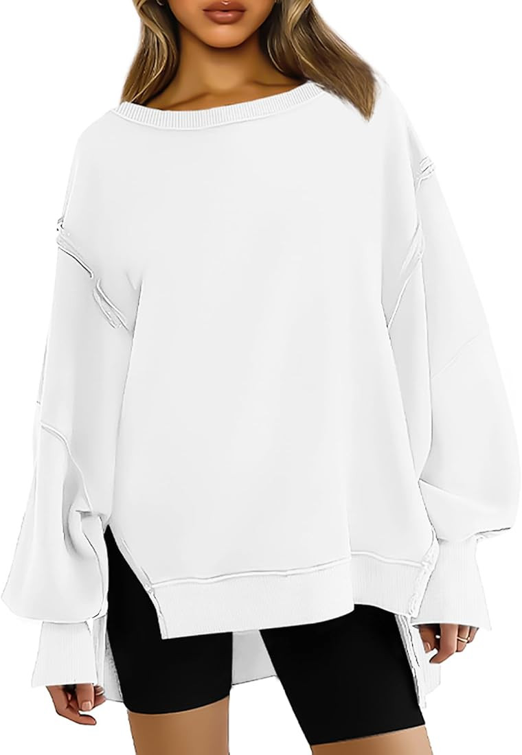 Womens Oversized Crewneck Sweatshirts Hoodies Fall Outfits Fashion Teen Girls Y2k Winter Clothes | Amazon (US)