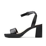 Clarks Women's Dress Heeled Sandal, Black Leather, 9.5 | Amazon (US)
