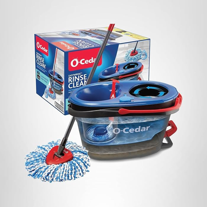 O-Cedar RinseClean Spin Mop & Bucket System | Clean with Water | Removes 99% of Bacteria Plastic | Amazon (US)