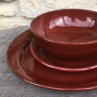Handmade Red Pottery Dinnerware Set Stoneware Dishes, One Place Setting Made To Order | Etsy (US)