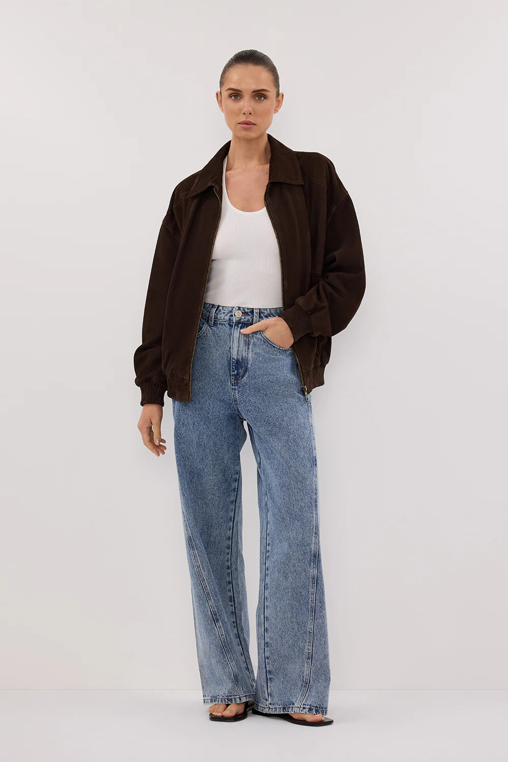 DALTON BITTER CHOC SUEDE BOMBER | DISSH