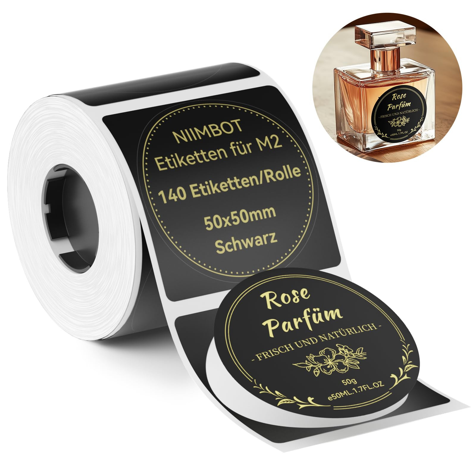NIIMBOT Thermotransfer-Etiketten, 50x50mm Selbstklebendes Etikettenband für M2 Etikettendrucker,... | Amazon (DE)