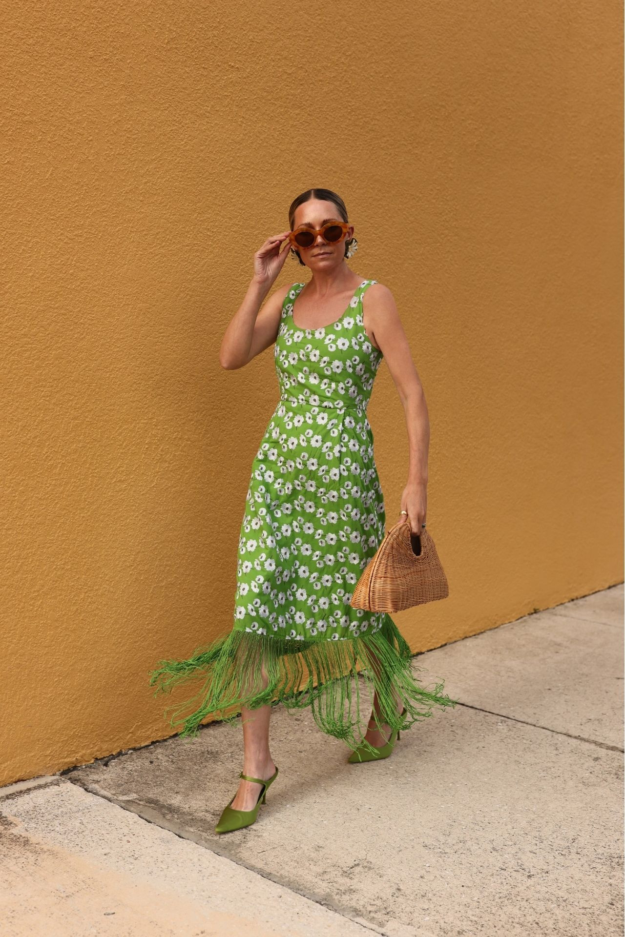 GREEN FRINGE: EMBROIDERED DRESS 

 