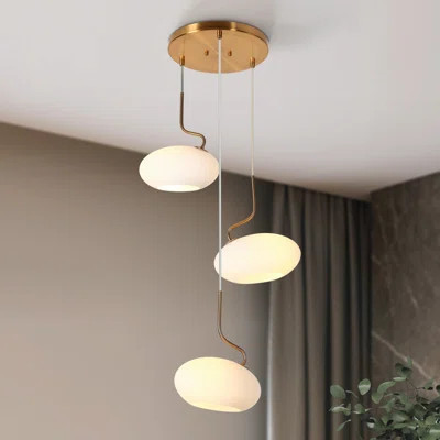 3 - Light Modern Colored Glass Cluster Pendant UL Certified | Wayfair North America