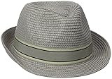Henschel Men's Crushable Fedora with Braided Strips and Grosgrain Bow Band, Gray, Large | Amazon (US)