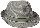 Henschel Men's Crushable Fedora with Braided Strips and Grosgrain Bow Band, Gray, Large | Amazon (US)
