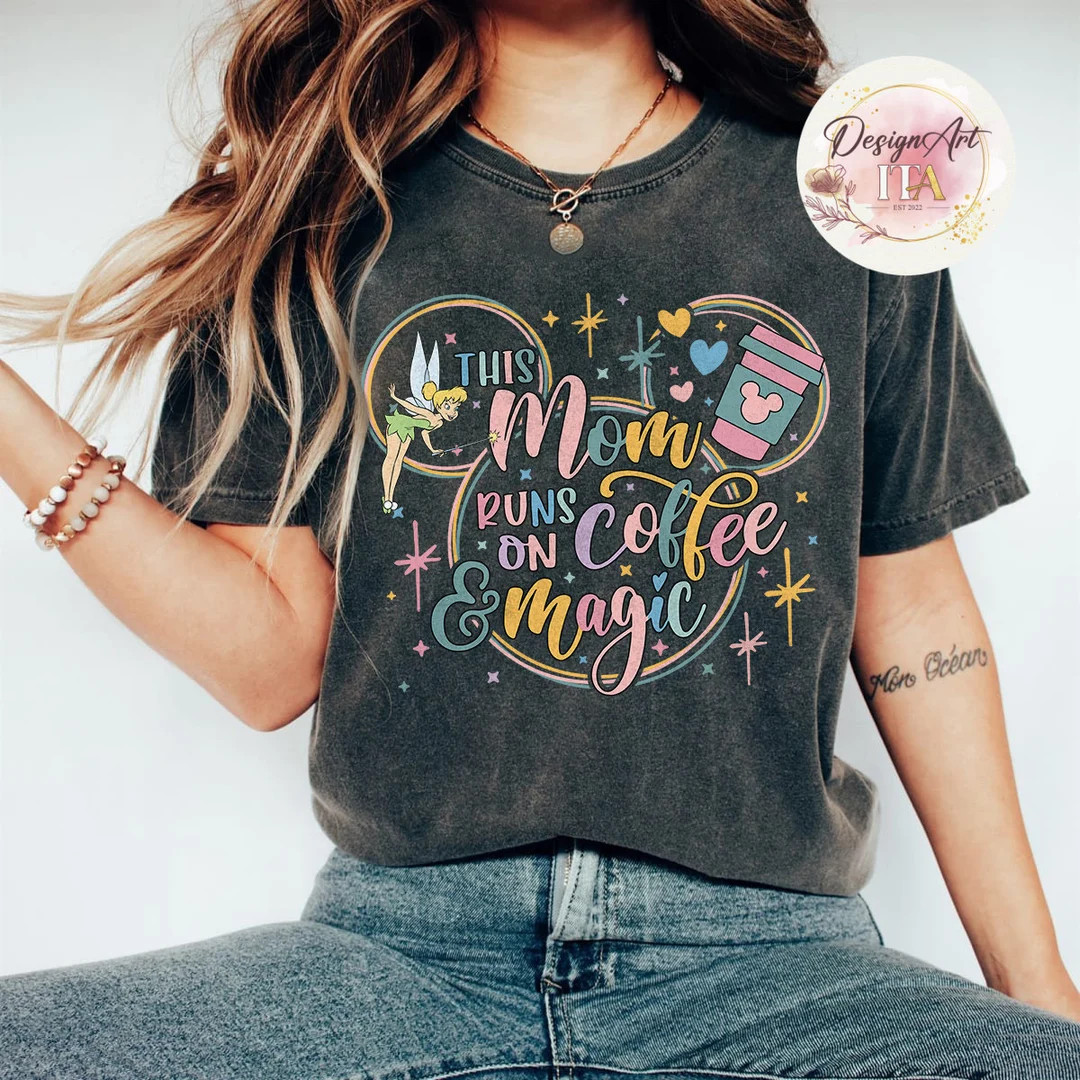 This Mom Runs On Coffee And Magic Shirt, Disney Mom shirt, Mother's day shirt, Gift for Mommy, Di... | Etsy (US)