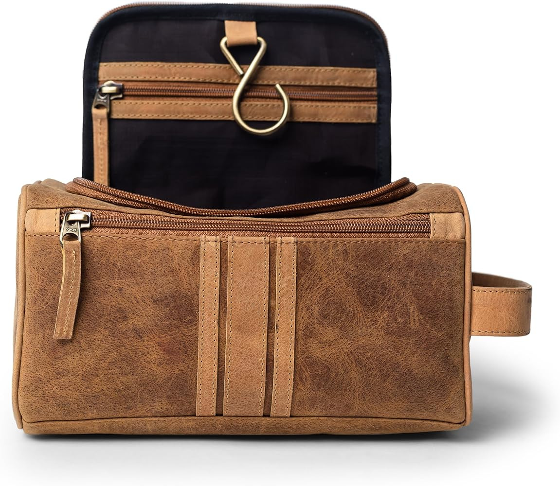 Nolita Handmade Genuine Buffalo Leather Hanging Toiletry Bag Travel Dopp Kit for Men and Women Cr... | Amazon (US)