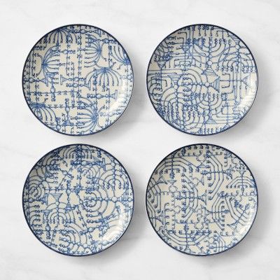 Hanukkah Appetizer Plates, Set of 4, Mixed | Williams-Sonoma