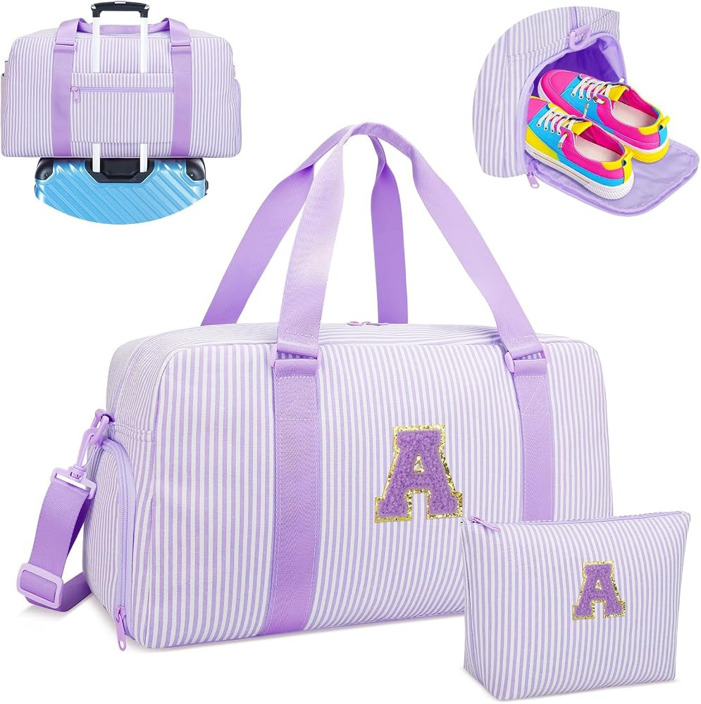 Birthday Gifts for Teen Girls - Initial Travel Duffle Bags, Personalized Overnight Weekender Bags... | Amazon (US)