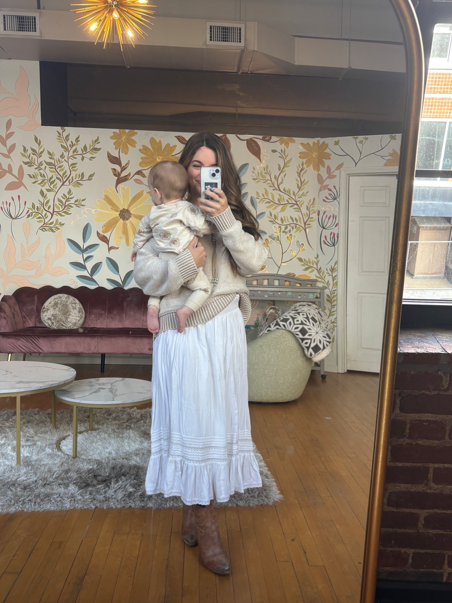 Pinkblush sweater code rebeccalynne15 to save you some money! BF friendly ootd for church! These booties were a best seller last fall. A great Fp dupe and a fraction of the cost!

#LTKFindsUnder50 #LTKGiftGuide #LTKBaby