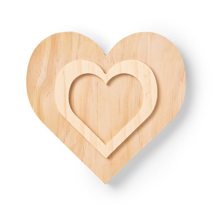 Layered Standing Valentine&#39;s Day Wood Heart - Mondo Llama&#8482; | Target