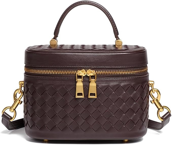 Rejolly Top-Handle Handbag for Women Woven Leather Vanity Case Designer Purse Quiet Luxury Trendy... | Amazon (US)