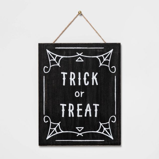 Falloween Trick or Treat Black/White Halloween Wall Sign - Hyde & EEK! Boutique™ | Target