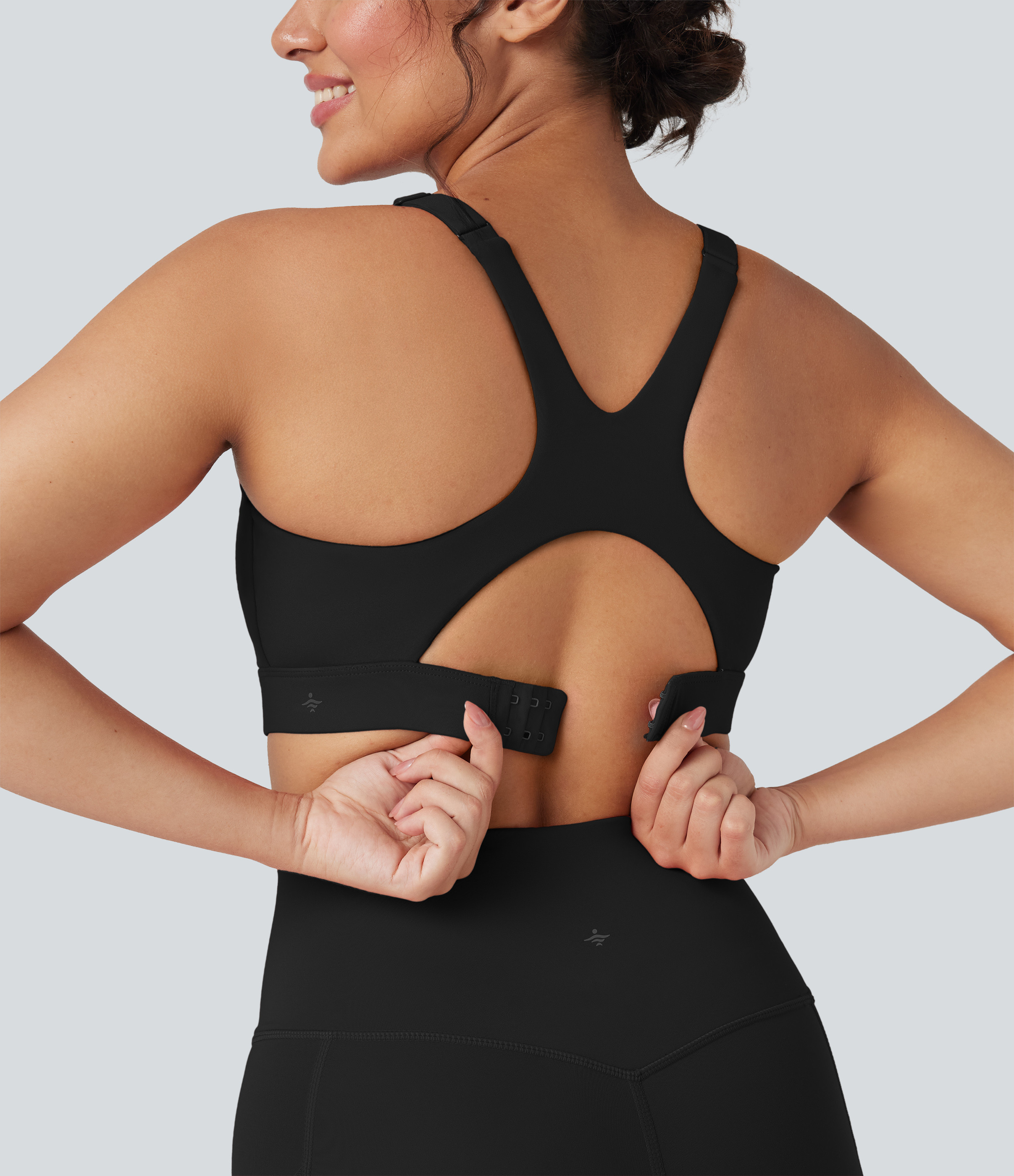 Halara SpeedWave™ Medium Support Molded Cups Perforated Adjustable Hook Quick Dry Training Sports Bra - Black - S push up bra strapless bra | HALARA