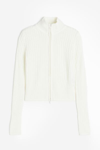 Rib-knit Cardigan with Zipper | H&M (US + CA)