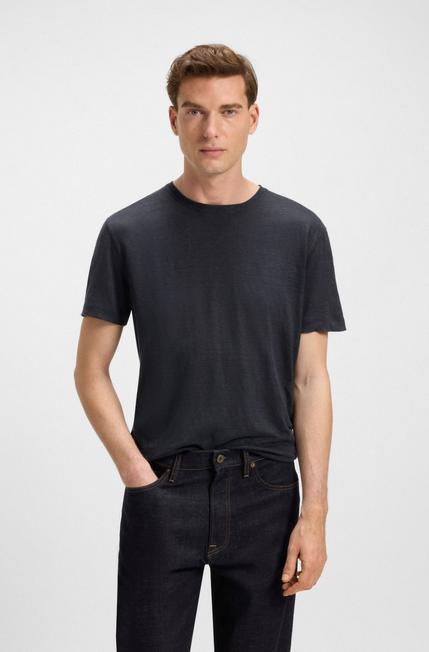 BECKHAM x BOSS T-shirt in soft linen | Hugo Boss (US)