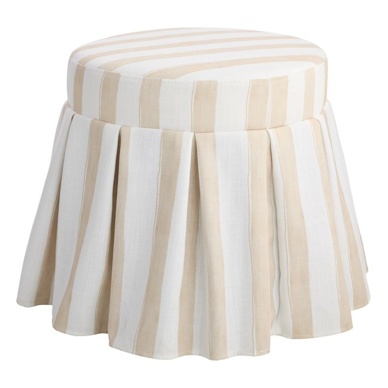Angelina Ottoman, Taupe Stripe | At Home